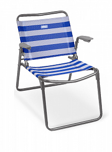 Кресло-шезлонг 1NIKA, сине-белый, металл/текстиль, К1/СБ 000000000001198425