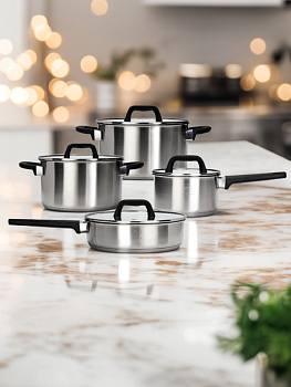 Набор посуды для приготовления 8 предметов SWEET HOME STRONG (ковш 1,7л, кастрюли 3,2/5,8л, сковорода 24см, крышка-4шт 16/20/24/24см) нержавеющая сталь Набор посуды для приготовления 8 предметов SWEET HOME STRONG (ковш 1,7л, кастрюли 3,2/5,8л, сковорода 24см, крышка-4шт 16/20/24/24см) нержавеющая сталь 000000000001220096