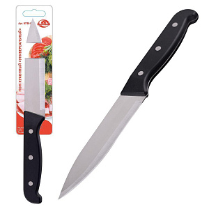 Нож кухонный 25см длина лезвия 13см МУЛЬТИДОМ Универсальный лезвие коррозионностойкая нержавеющая сталь ручка пластмасса 000000000001189984