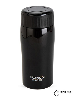 Термокружка 320мл черный нержавеющая сталь/пластик 000000000001226944