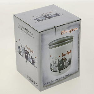 Банка для сыпучих продуктов 730мл ELRINGTON КОТЫ-ПОВАРЯТА с крышкой  ПУ керамика 000000000001206064