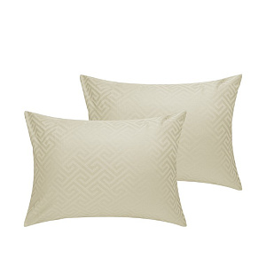 Наволочки 50х70см-2шт DE'NASTIA JQ меандр оливковый сатин хлопок-100% 000000000001215610