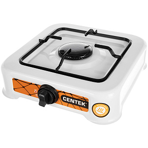 Плита газовая 1 конфорка CENTEK CT-1520 сменная форсунка баллон/магистраль белая металл 000000000001212432
