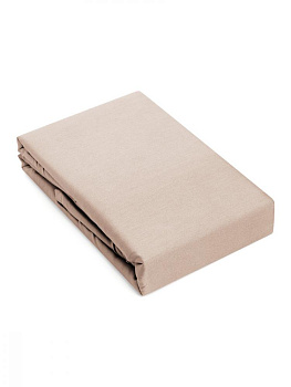 Простыня 160x240см DE'NASTIA бежевый сатин NEW хлопок 100% 000000000001215785