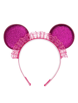 Маскарадный ободок Розовая мышка (полиэстер) / 24х24х2см арт.78224 000000000001179763