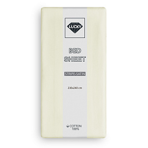 Простыня 230х240см LUCKY молочный страйп-сатин хлопок 100% 000000000001218174