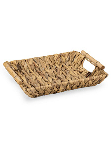 Корзина плетеная универсальная 31х25см полиэтилен/железо/древесина 000000000001229445