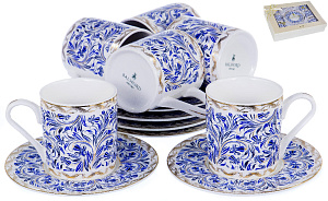 Набор кофейный 12 предметов (чашка 100мл-6шт/блюдце-6шт) BALSFORD Мармарис Орш подарочная упаковка фарфор 000000000001193954