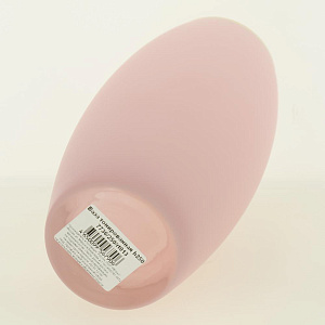 Ваза стеклянная бочка высотой 26 см, Тонировка Пудра, золотой ободок.7736/250/rt013 000000000001191042