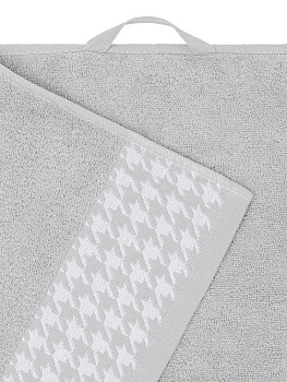 Полотенце махровое 35x70см DE'NASTIA Бордюр гусиная лапка серый хлопок 100% 000000000001219826