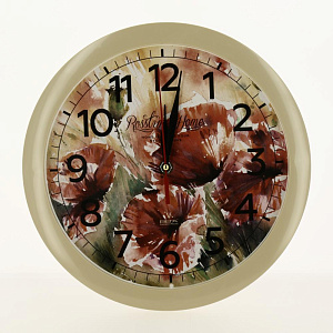 Часы настенные П1-14/7-347 Маки на холсте 000000000001164261