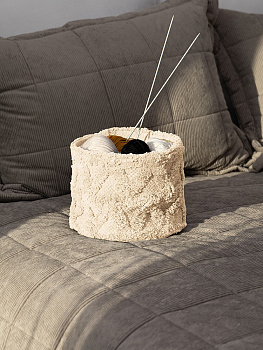 Корзина для хранения 20x20см DE'NASTIA Крафт Треугольники молочный хлопок 000000000001220590