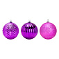 Декоративное украшение Набор шаров 3шт 8см фиолетовый пластик