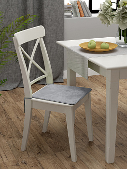 Подушка на стул 40x35x38см DE'NASTIA мемори серый полиэстер 000000000001185565