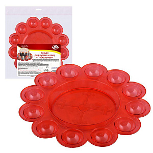 Блюдо для кулича и яиц тарелка27см/кулич13см МУЛЬТИДОМ Пасхальное со специальными углублениями для сервировки праздничного пасхального обеда. Пластик 000000000001197240