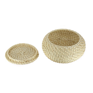 Круглая шкатулка с крышкой, 19?10 см, ротанг 000000000001126341