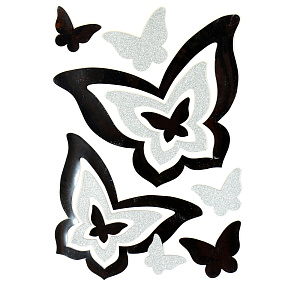 Объемные зеркальные стикеры с блестками Бабочки Room Decoration 000000000001127338