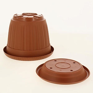 Горшок для цветов Таити D 160 mm с подставкой №2 терракотовый 1,3л ING41016FТР 000000000001194534