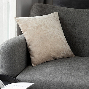 Наволочка декоративная 45х45см DE'NASTIA на молнии бежевый велюр меланж полиэстер 000000000001226961