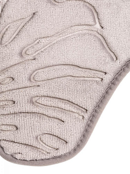 Коврик для туалета 50x50см DE'NASTIA ТРОПИКИ memory серый полиэстер 000000000001207520