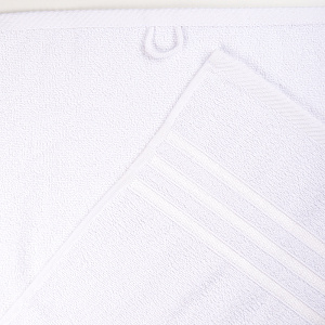 Полотенце махровое 50х90см DINA ME бордюр с 3 полосками белое плотность 380гр/м 100%хлопок 000000000001210272