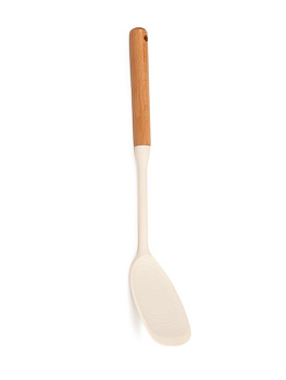 Лопатка кулинарная 33x8,5x4см DE'NASTIA Силвуд деревянная ручка молочный силикон/бук 000000000001227990