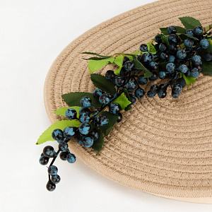 Цветок искусственный ветвь Ягоды 70см темно-синие 000000000001221561