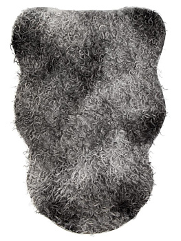 Коврик универсальный 50х80см FORA овчина графит полиэстер 000000000001229099