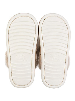 Тапочки домашние 38-39 женские угги бежевый полиэстер/ПВХ 000000000001228909