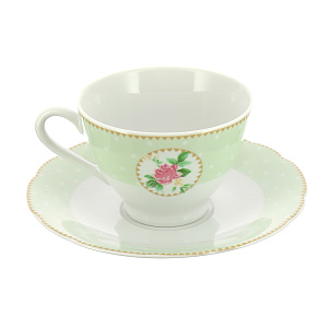 Чайная пара Mix&Match Porcelaine Czech Gold Hands, светло-зелёный, 250мл 000000000001136212