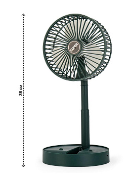 Вентилятор настольный 16,8х8,7х36см 5В 5Вт складной 1скорость регулировка наклона регулировка высоты питание от USB зеленый пластик 000000000001227268