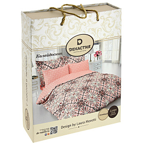 Комплект постельного белья семейный DE'NASTIA Калейдоскоп сатин 50х70см-2шт+70х70см-2шт new C010706 000000000001176402