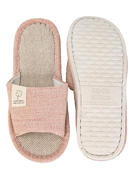 Тапочки домашние 38-39 женские открытые текстильные розовый полиэстер/ПВХ 000000000001228888