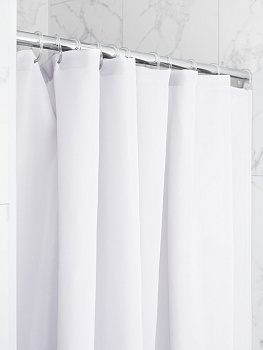 Шторка для ванной 200x180см DE'NASTIA водоотталкивающая пропитка белый полиэстер 000000000001214397