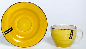 Пара чайная 220мл/блюдце ELRINGTON АЭРОГРАФ Медовый керамика 000000000001211178