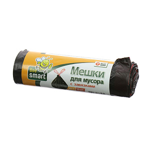 Мешки для мусора с завязками Beesmart Paclan, 60л, 15 шт. 000000000001068997