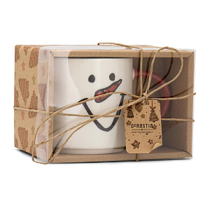 Кружка 400мл 9,1см DE'NASTIA Snowman белый фарфор 000000000001226186
