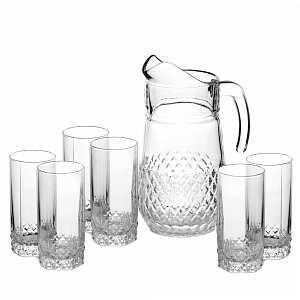 DANCE Набор для воды 7 предметов (кувшин + 6 стаканов) PASABAHCE стекло 000000000001007303