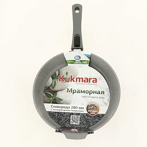 Сковорода 28х6,5см KUKMARA съемная ручка антипригарное покрытие светлый мрамор алюминий 000000000001204818
