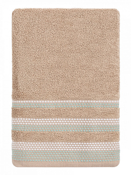 Полотенце махровое LUCKY Бордюр точки 450gsm 70x140 100% хлопок, бежевый D100292 000000000001227635