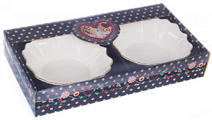 Набор 2 фигурных салатника 16см подарочная упаковка с окном и бантом БУТОН Balsford 101-01042 000000000001193965