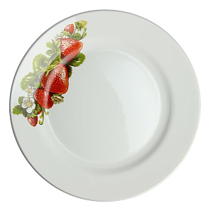 Мелкая тарелка Клубника Новая Кубаньфарфор, 20 см 000000000001068975