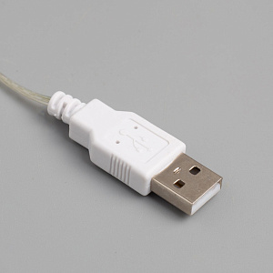 Гирлянда-Мишура 2м 100LED LUAZON LIGHTING IP20 USB РОСА серебристая нить свечение белое фиксинг 000000000001207997