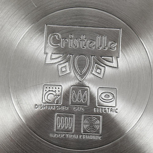 Кастрюля из нержавеющей стали,стеклянная крышка с пароотводом и силиконовым ободком, ручки с силиконом 1,6л KITCHEN FANTASY Cristell 000000000001192854