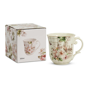 Кружка 320мл Пион подарочная упаковка фарфор 000000000001224411