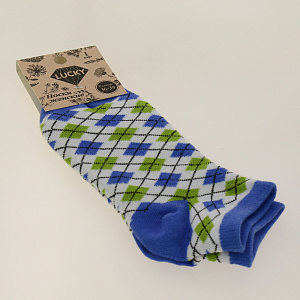 Носки женские р.36-39/23-25 LUCKY заниженные принт синий 000000000001184371