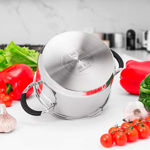 Кастрюля 5,8л SERVITTA Terso с крышкой ручки-трансформер носик для слива нержавеющая сталь 000000000001219681