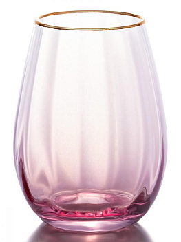 Набор стаканов 2шт 550мл LUCKY розовый стекло 000000000001208028