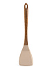 Лопатка кулинарная 34x7,5x1,6см DE'NASTIA деревянная ручка из акации бежевый силикон