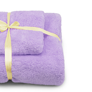 Набор полотенец 35х75см+140х70см фиолетовый микрофибра полиэстер 000000000001218071